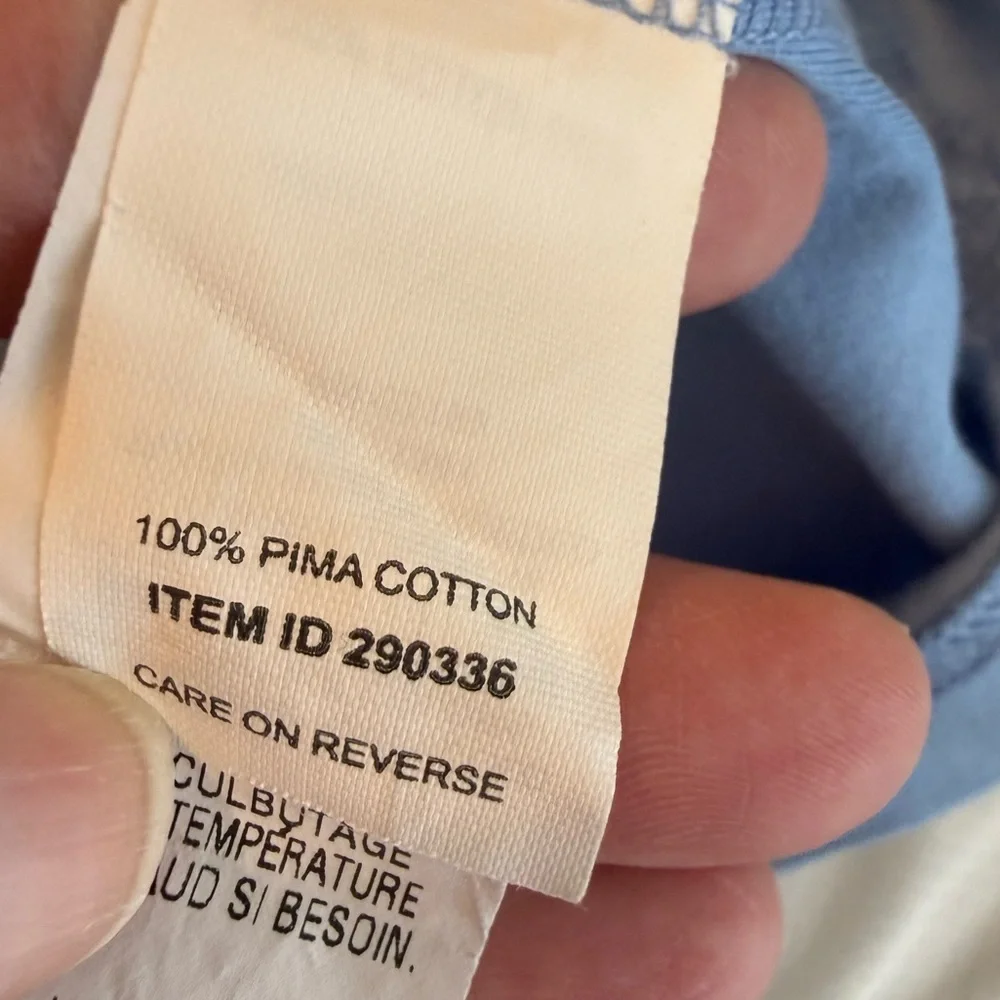 LL Bean Pima Cotton Blue Henley Shirt Men’s Sz XL Tall Soft Casual Short Sleeves - Picture 5 of 8